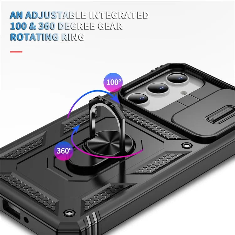 For Samsung Galaxy A55 5G Kickstand Case TPU+PC Camshield Hybrid Phone Cover