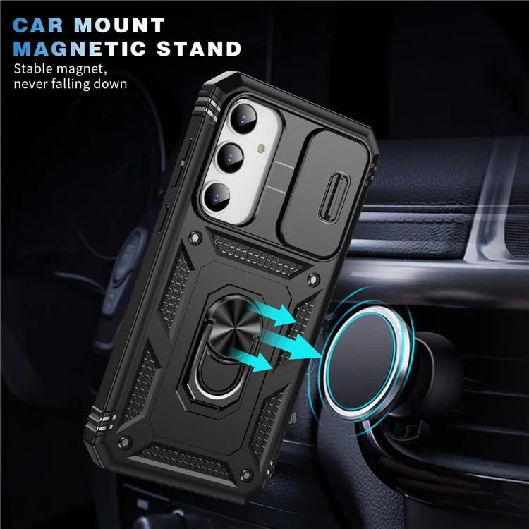 For Samsung Galaxy A55 5G Kickstand Case TPU+PC Camshield Hybrid Phone Cover