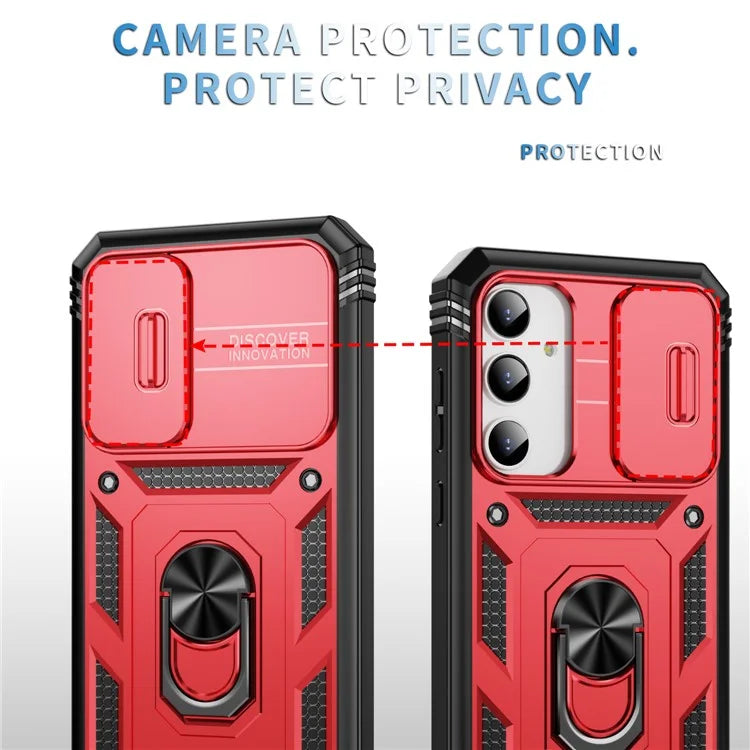 For Samsung Galaxy A55 5G Kickstand Case TPU+PC Camshield Hybrid Phone Cover