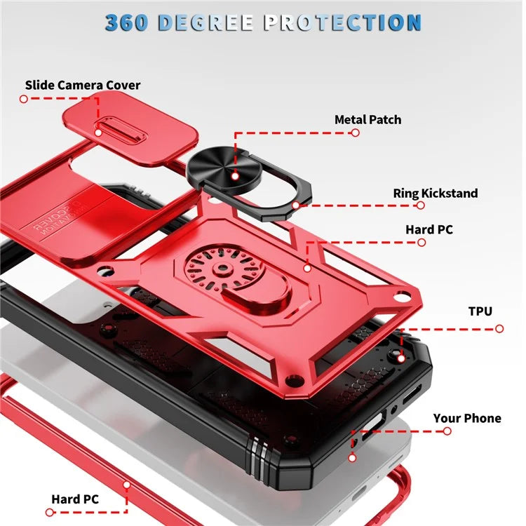 For Samsung Galaxy A55 5G Kickstand Case TPU+PC Camshield Hybrid Phone Cover
