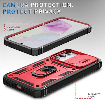 For Samsung Galaxy A55 5G Kickstand Case TPU+PC Camshield Hybrid Phone Cover