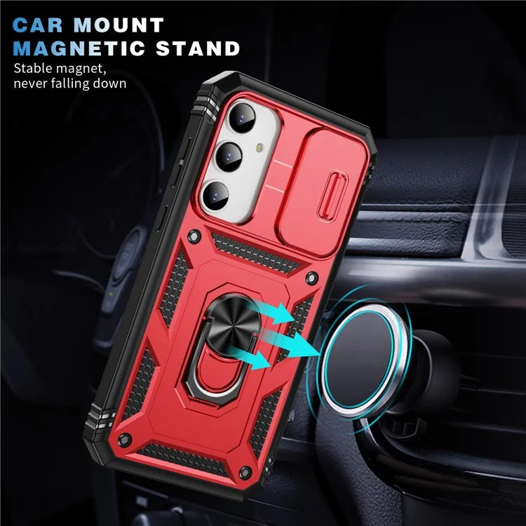 For Samsung Galaxy A55 5G Kickstand Case TPU+PC Camshield Hybrid Phone Cover