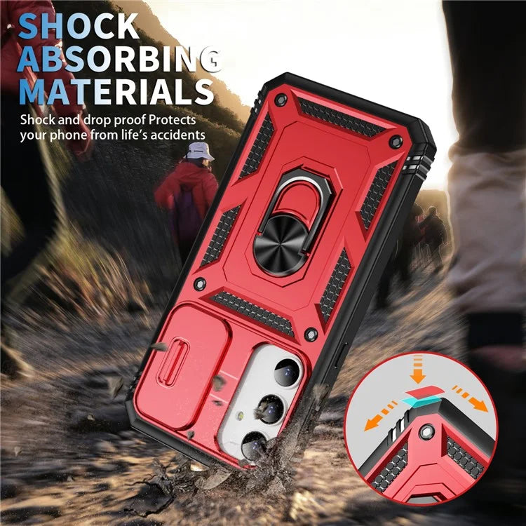 For Samsung Galaxy A55 5G Kickstand Case TPU+PC Camshield Hybrid Phone Cover