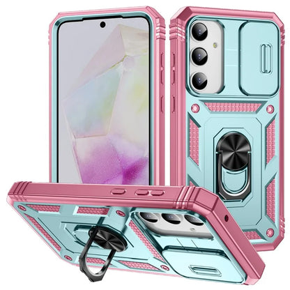 For Samsung Galaxy A55 5G Kickstand Case TPU+PC Camshield Hybrid Phone Cover