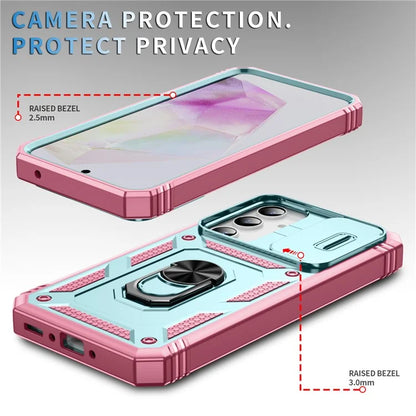 For Samsung Galaxy A55 5G Kickstand Case TPU+PC Camshield Hybrid Phone Cover