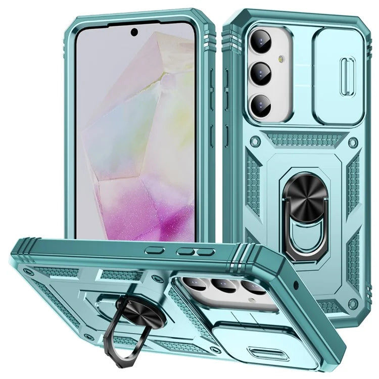 For Samsung Galaxy A55 5G Kickstand Case TPU+PC Camshield Hybrid Phone Cover