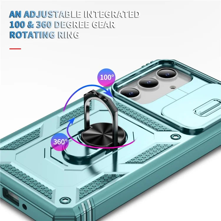 For Samsung Galaxy A55 5G Kickstand Case TPU+PC Camshield Hybrid Phone Cover