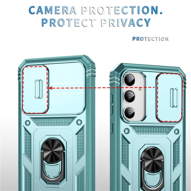For Samsung Galaxy A55 5G Kickstand Case TPU+PC Camshield Hybrid Phone Cover