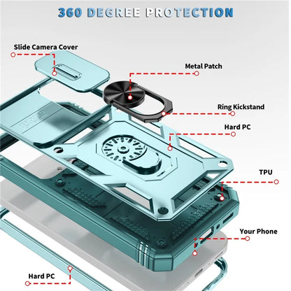 For Samsung Galaxy A55 5G Kickstand Case TPU+PC Camshield Hybrid Phone Cover