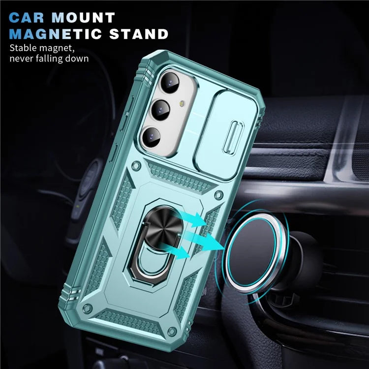 For Samsung Galaxy A55 5G Kickstand Case TPU+PC Camshield Hybrid Phone Cover