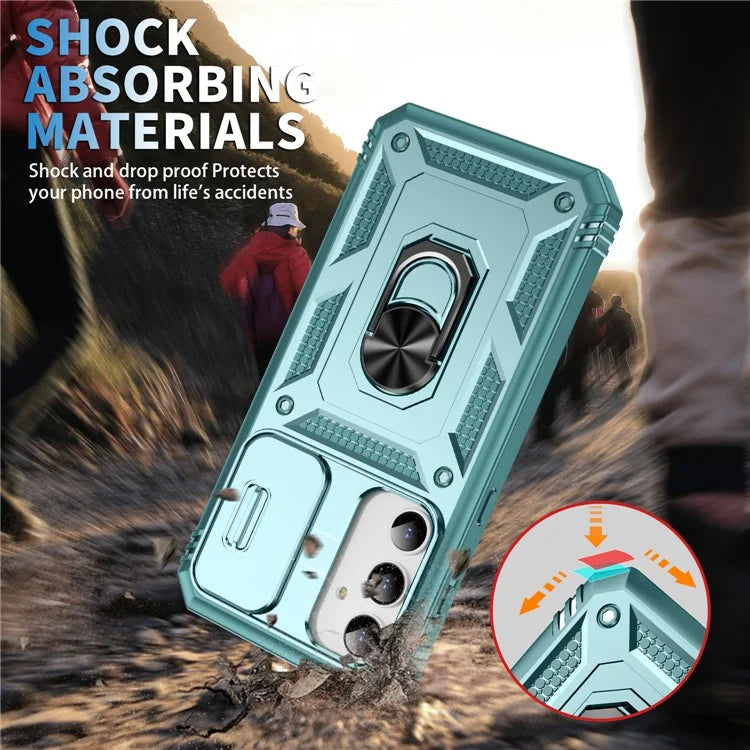 For Samsung Galaxy A55 5G Kickstand Case TPU+PC Camshield Hybrid Phone Cover