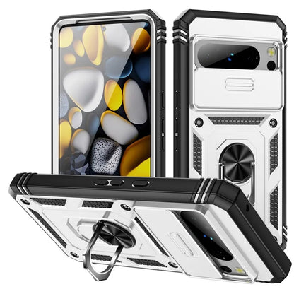 For Google Pixel 8 Pro Case Camshield Ring Holder Kickstand TPU+PC Phone Cover