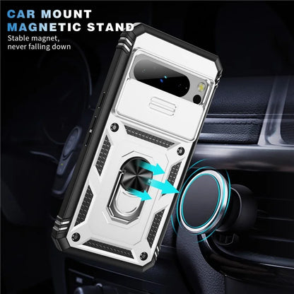 For Google Pixel 8 Pro Case Camshield Ring Holder Kickstand TPU+PC Phone Cover