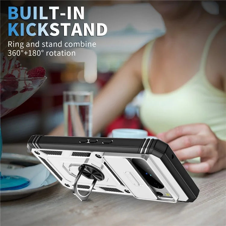 For Google Pixel 8 Pro Case Camshield Ring Holder Kickstand TPU+PC Phone Cover