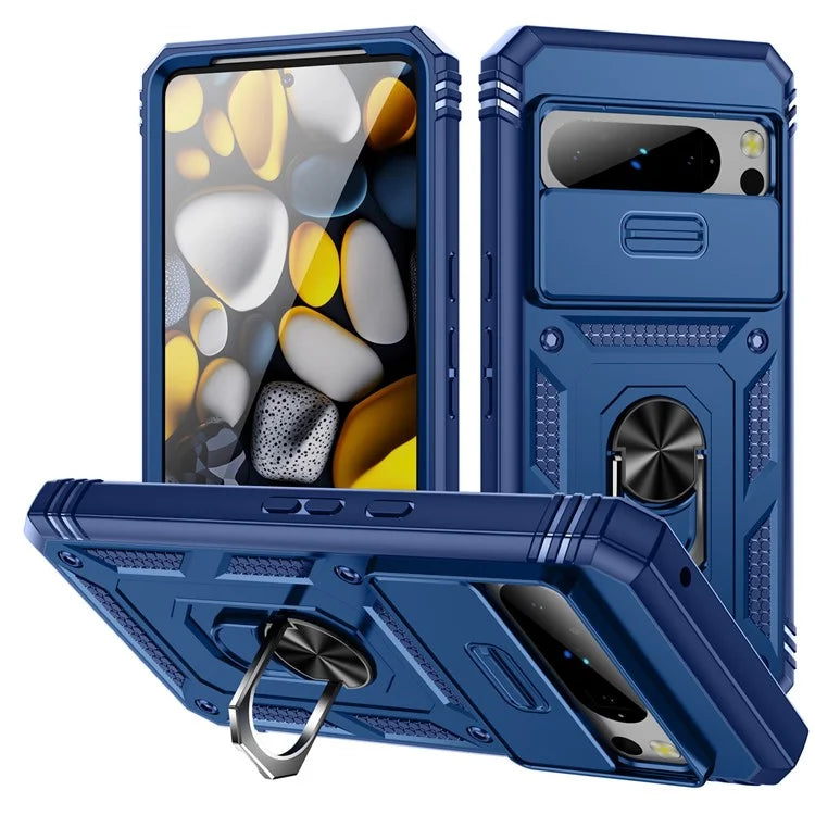 For Google Pixel 8 Pro Case Camshield Ring Holder Kickstand TPU+PC Phone Cover