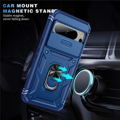 For Google Pixel 8 Pro Case Camshield Ring Holder Kickstand TPU+PC Phone Cover