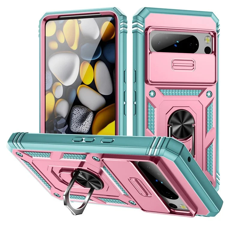 For Google Pixel 8 Pro Case Camshield Ring Holder Kickstand TPU+PC Phone Cover