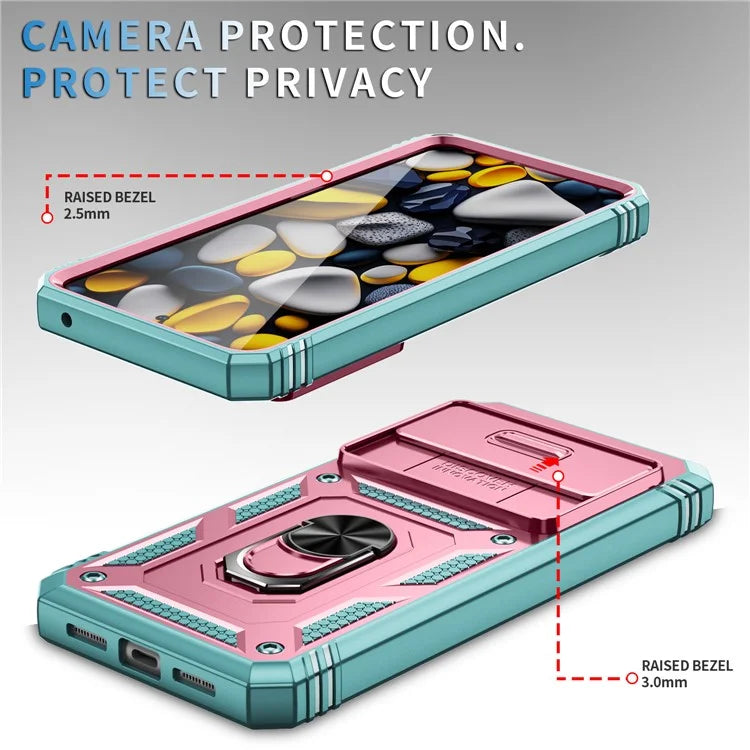 For Google Pixel 8 Pro Case Camshield Ring Holder Kickstand TPU+PC Phone Cover