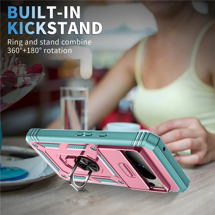 For Google Pixel 8 Pro Case Camshield Ring Holder Kickstand TPU+PC Phone Cover