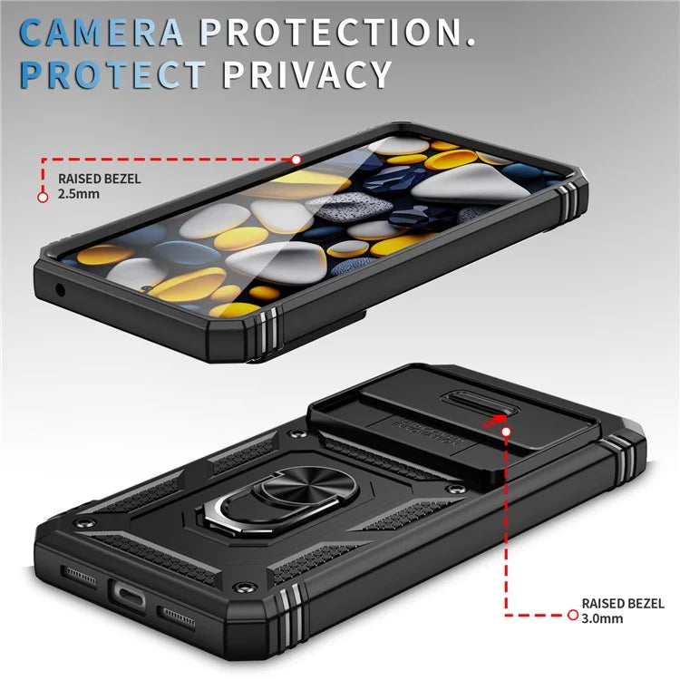 For Google Pixel 8 Pro Case Camshield Ring Holder Kickstand TPU+PC Phone Cover