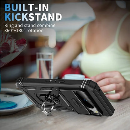 For Google Pixel 8 Pro Case Camshield Ring Holder Kickstand TPU+PC Phone Cover
