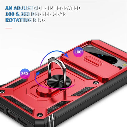For Google Pixel 8 Pro Case Camshield Ring Holder Kickstand TPU+PC Phone Cover