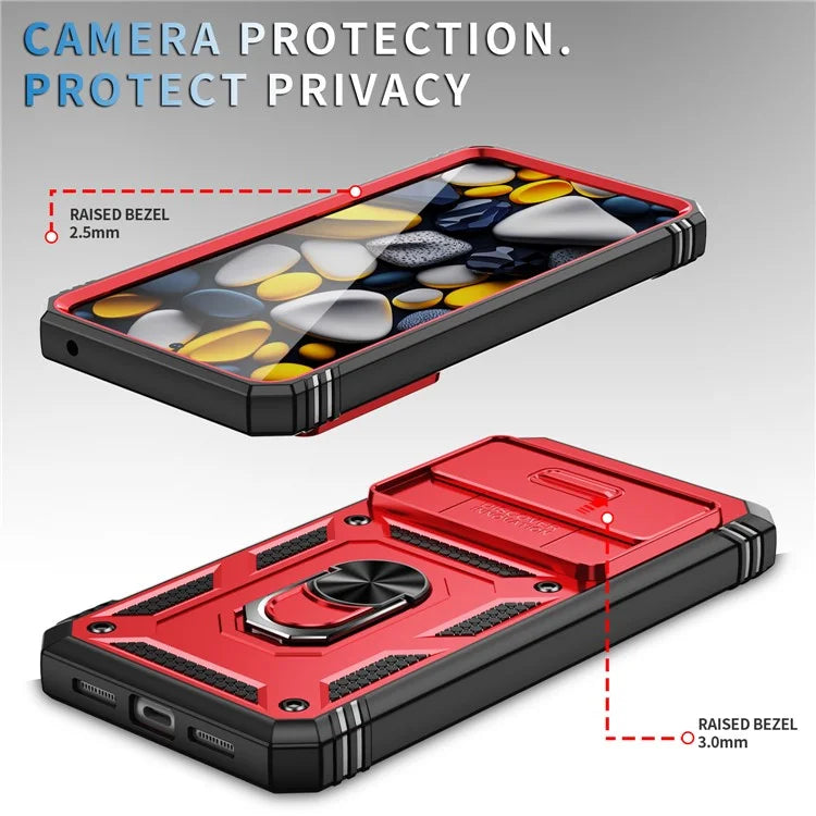 For Google Pixel 8 Pro Case Camshield Ring Holder Kickstand TPU+PC Phone Cover