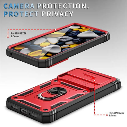 For Google Pixel 8 Pro Case Camshield Ring Holder Kickstand TPU+PC Phone Cover