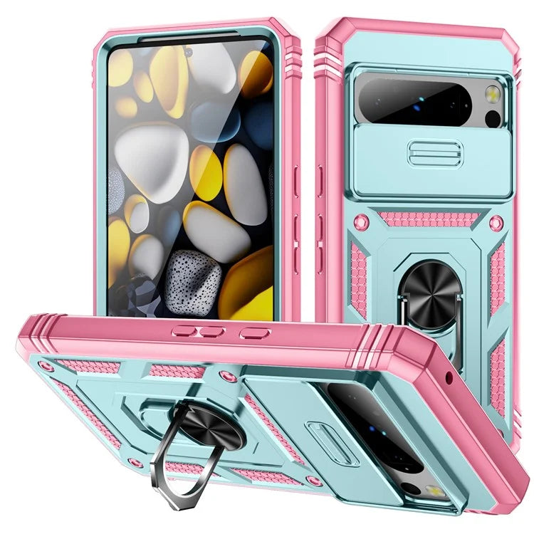 For Google Pixel 8 Pro Case Camshield Ring Holder Kickstand TPU+PC Phone Cover