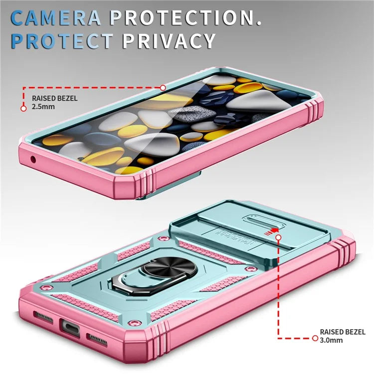 For Google Pixel 8 Pro Case Camshield Ring Holder Kickstand TPU+PC Phone Cover