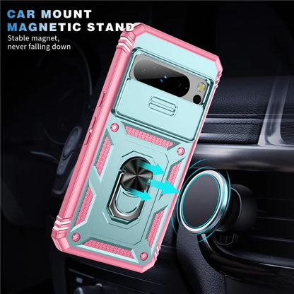For Google Pixel 8 Pro Case Camshield Ring Holder Kickstand TPU+PC Phone Cover