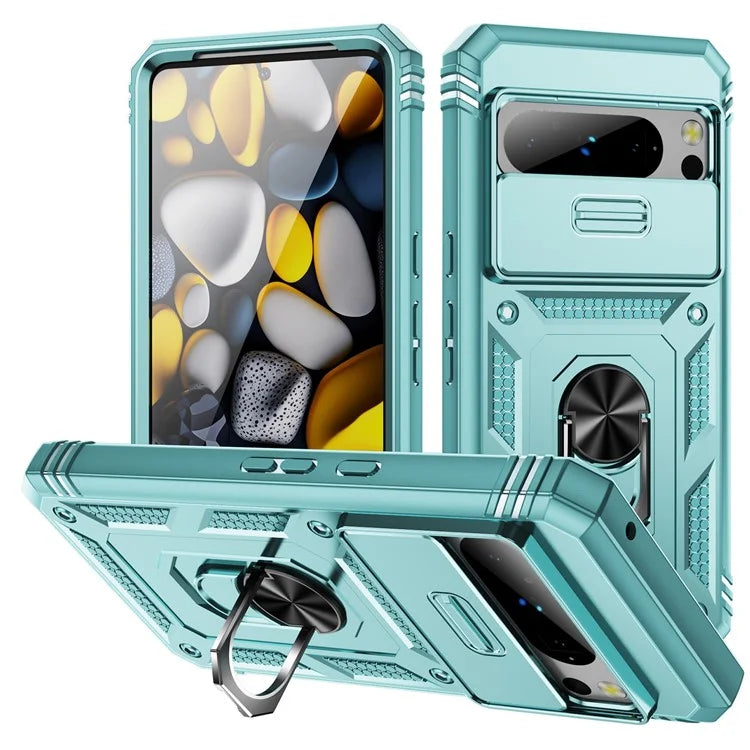 For Google Pixel 8 Pro Case Camshield Ring Holder Kickstand TPU+PC Phone Cover