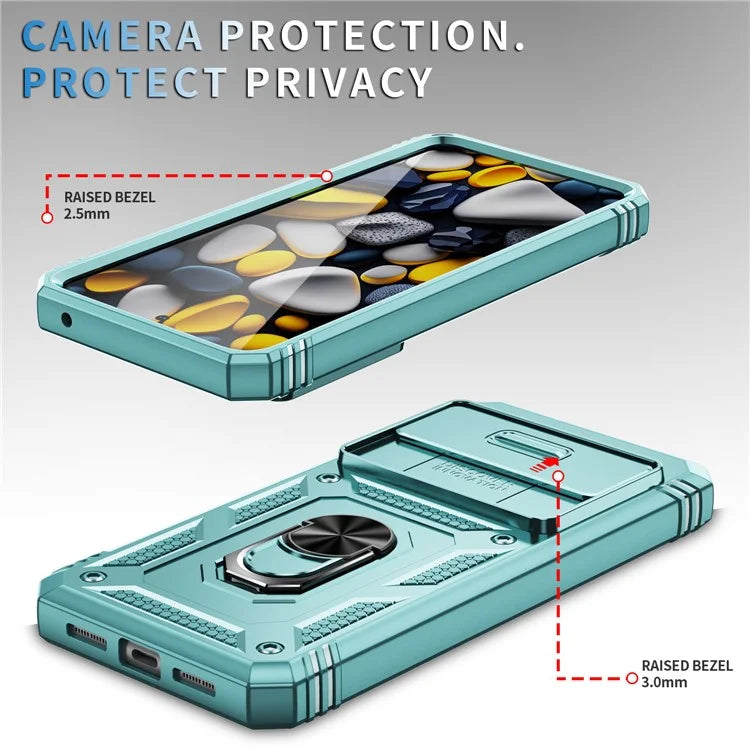For Google Pixel 8 Pro Case Camshield Ring Holder Kickstand TPU+PC Phone Cover