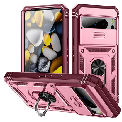 For Google Pixel 8 Pro Case Camshield Ring Holder Kickstand TPU+PC Phone Cover