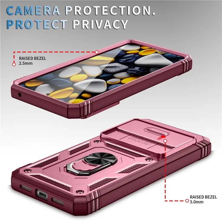 For Google Pixel 8 Pro Case Camshield Ring Holder Kickstand TPU+PC Phone Cover