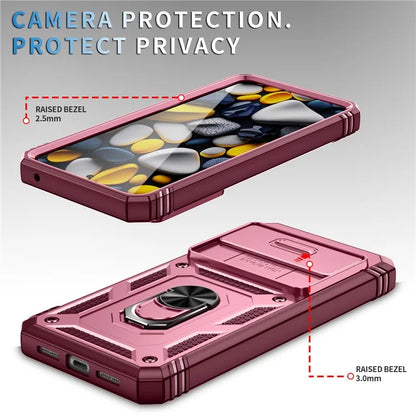 For Google Pixel 8 Pro Case Camshield Ring Holder Kickstand TPU+PC Phone Cover