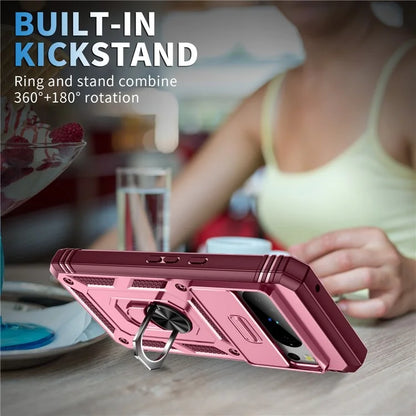 For Google Pixel 8 Pro Case Camshield Ring Holder Kickstand TPU+PC Phone Cover