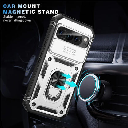 For Google Pixel 9 Pro XL Case Slide Lens Cover Kickstand TPU+PC Phone Protector