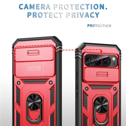For Google Pixel 9 Pro XL Case Slide Lens Cover Kickstand TPU+PC Phone Protector