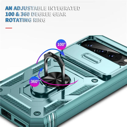 For Google Pixel 9 Pro XL Case Slide Lens Cover Kickstand TPU+PC Phone Protector