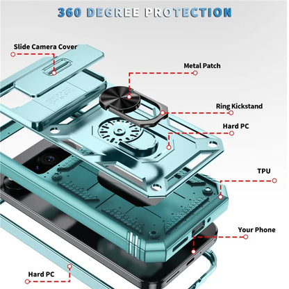 For Google Pixel 9 Pro XL Case Slide Lens Cover Kickstand TPU+PC Phone Protector