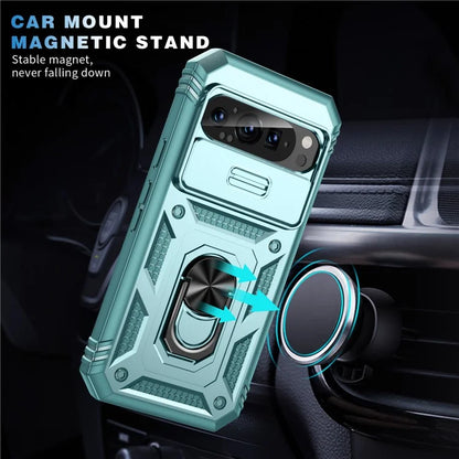 For Google Pixel 9 Pro XL Case Slide Lens Cover Kickstand TPU+PC Phone Protector