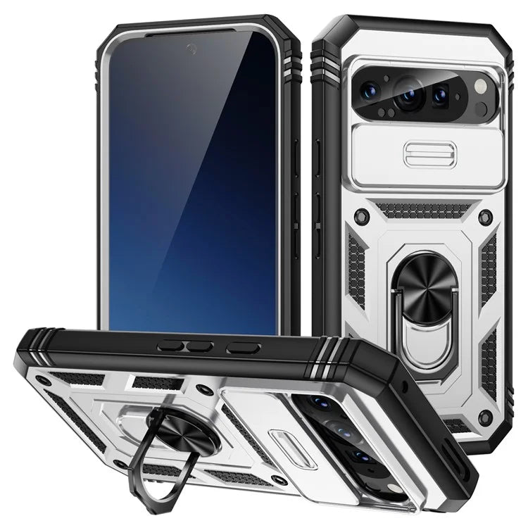 For Google Pixel 9 / Pixel 9 Pro Case Camshield Rotary Kickstand TPU+PC Phone Cover