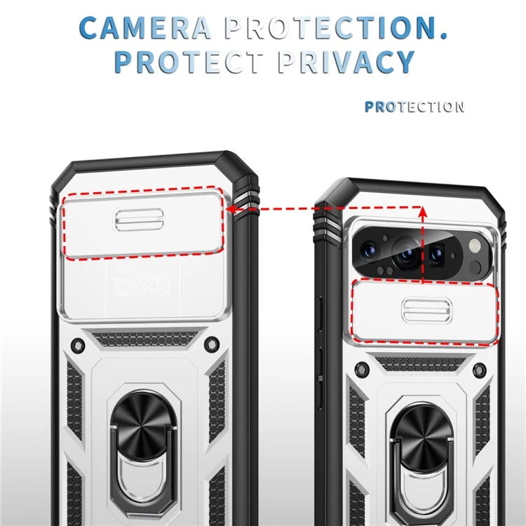 For Google Pixel 9 / Pixel 9 Pro Case Camshield Rotary Kickstand TPU+PC Phone Cover