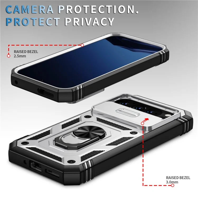 For Google Pixel 9 / Pixel 9 Pro Case Camshield Rotary Kickstand TPU+PC Phone Cover