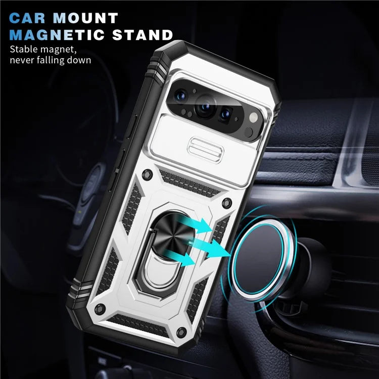 For Google Pixel 9 / Pixel 9 Pro Case Camshield Rotary Kickstand TPU+PC Phone Cover