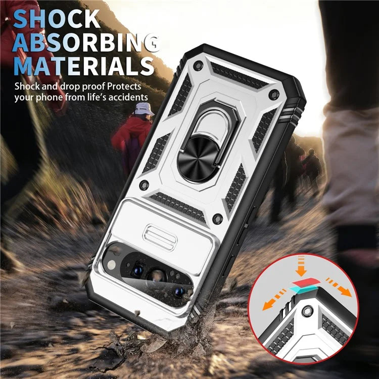 For Google Pixel 9 / Pixel 9 Pro Case Camshield Rotary Kickstand TPU+PC Phone Cover
