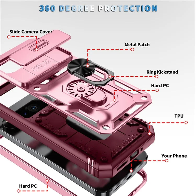 For Google Pixel 9 / Pixel 9 Pro Case Camshield Rotary Kickstand TPU+PC Phone Cover