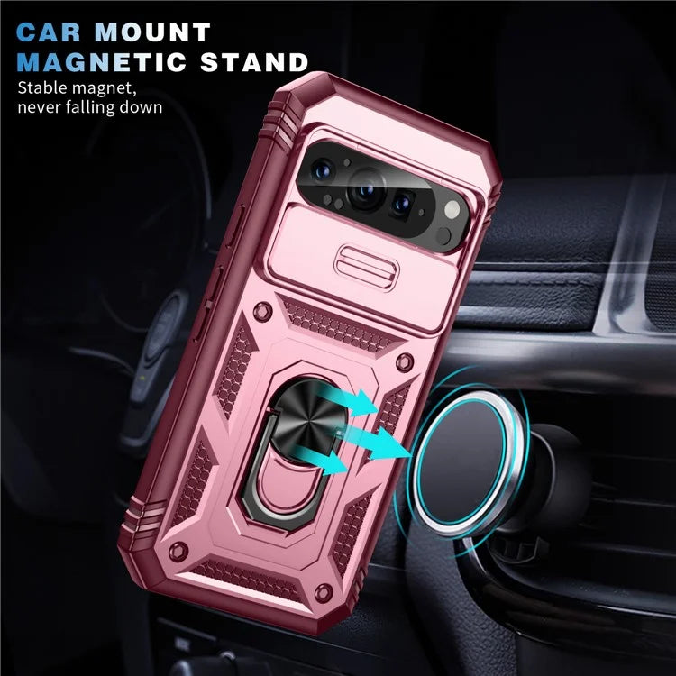 For Google Pixel 9 / Pixel 9 Pro Case Camshield Rotary Kickstand TPU+PC Phone Cover