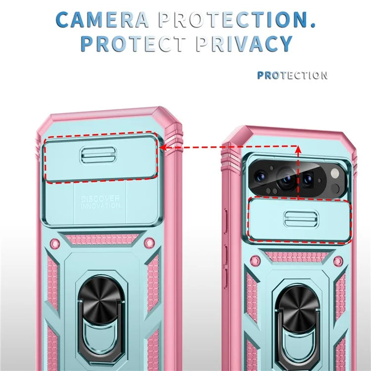 For Google Pixel 9 / Pixel 9 Pro Case Camshield Rotary Kickstand TPU+PC Phone Cover